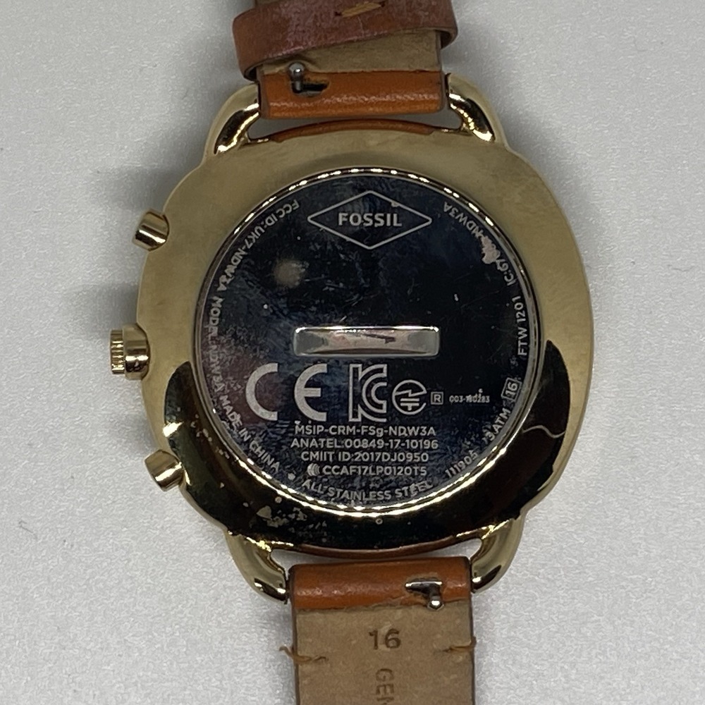 Fossil Accomplice FTW1201 Women's Brown Leather Analog Hybrid Needs Battery - Picture 3 of 4